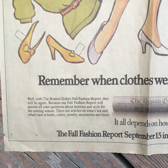 1991 Boston Globe ad w/ paper doll - Picture 2 of 4